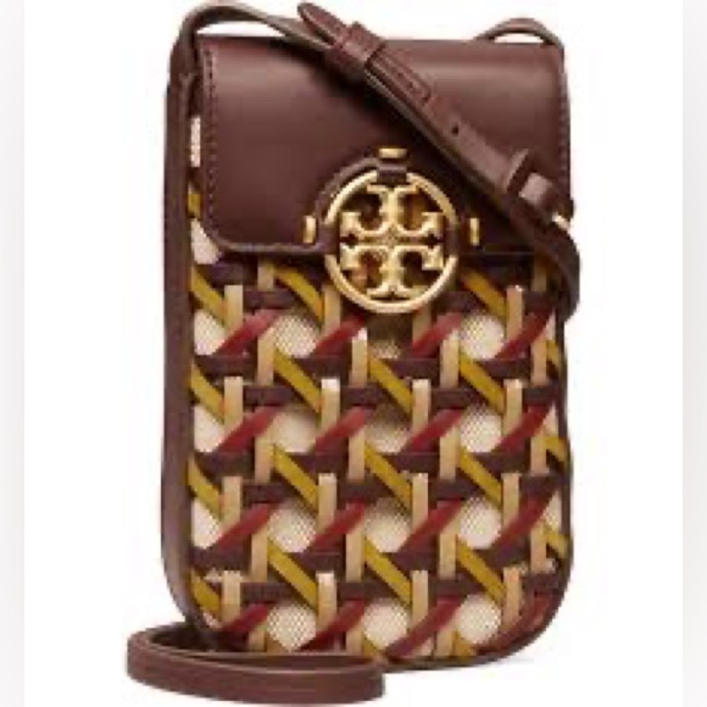 Tory Burch Basketweave Phone Crossbody NEW